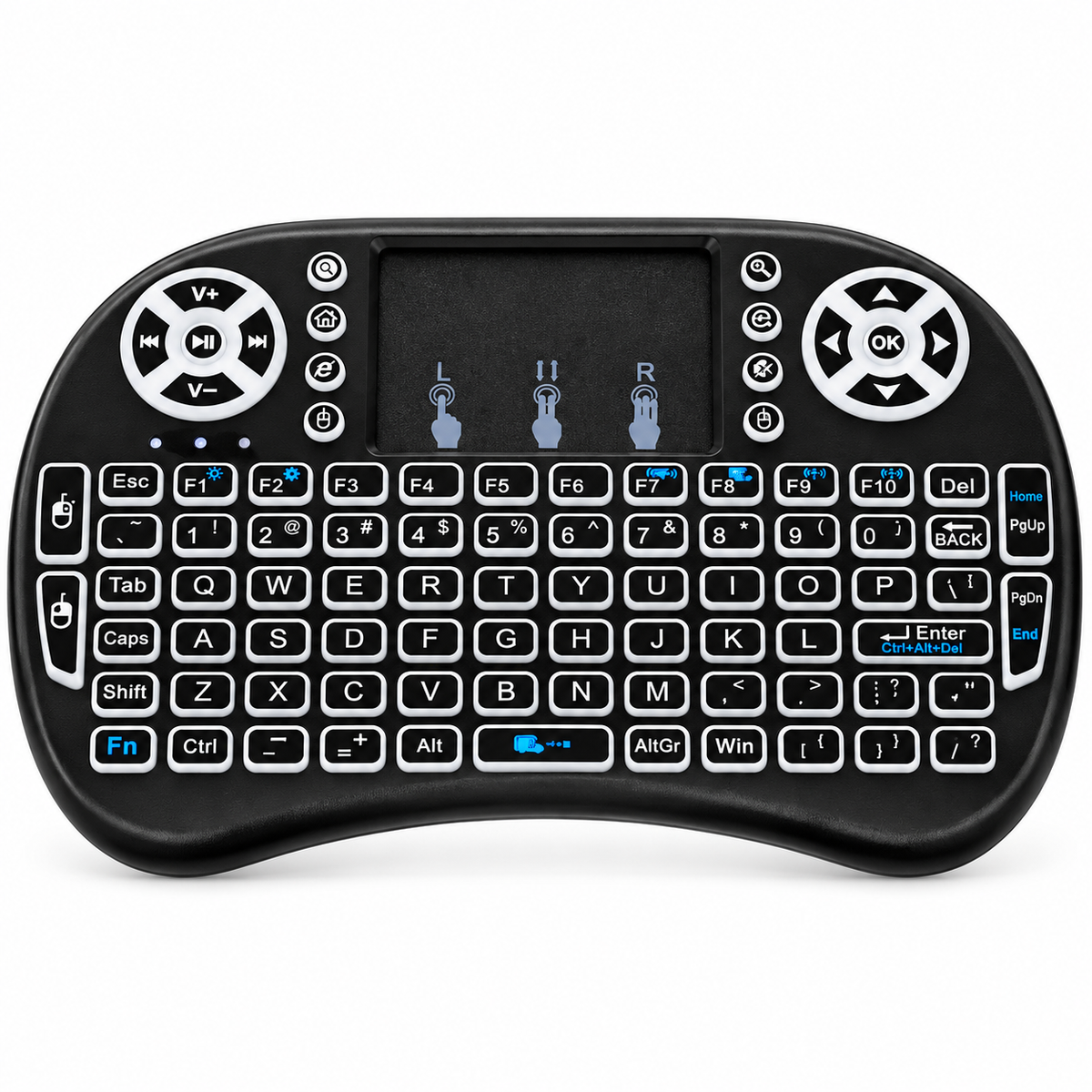 Mini Clavier Sans Fil Avec Pavé Tactile Et Touches Rétroéclairées