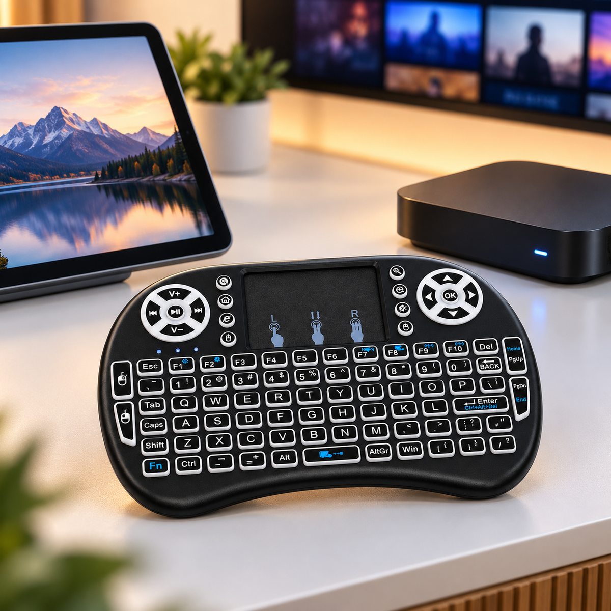 Mini Clavier Sans Fil Avec Pavé Tactile Et Touches Rétroéclairées