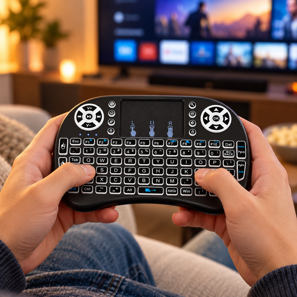 Mini Clavier Sans Fil Avec Pavé Tactile Et Touches Rétroéclairées