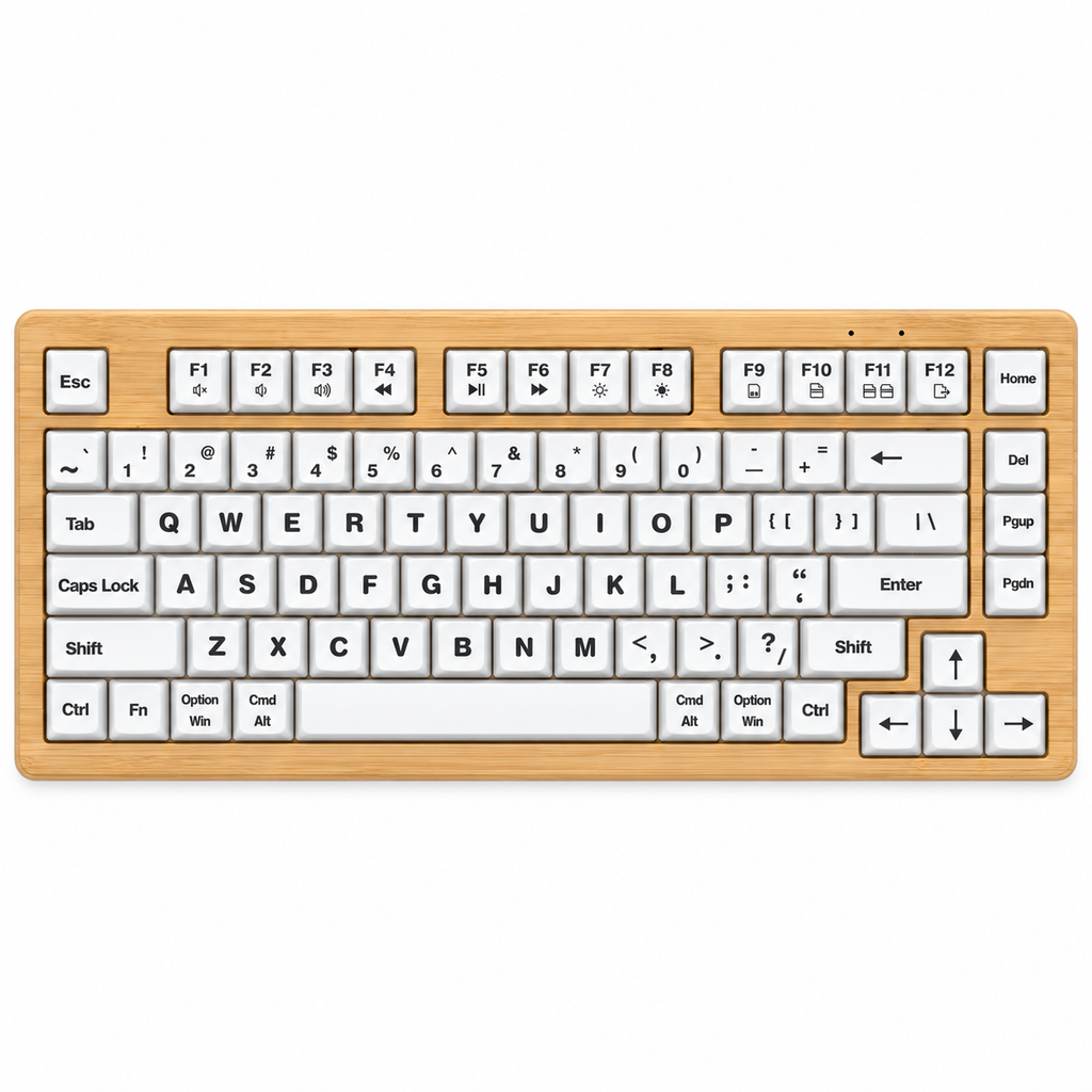 Clavier Sans Fil À Structure En Bois Avec Design Ondulé