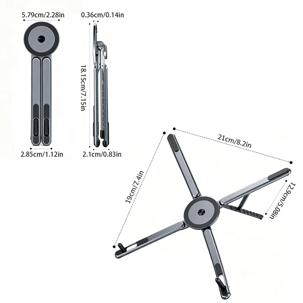 Support D’ordinateur Portable Pliable 3 En 1 Avec Support Téléphone Magnétique